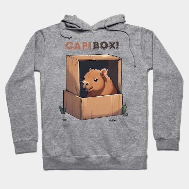 capibox capibara in the box Hoodie by dodolanlaku